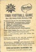 1969 Sun Valley Twisties Football Game Victoria #NNO Wayne Closter Back